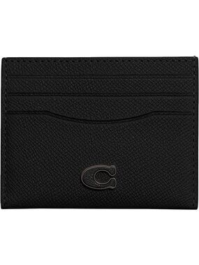 Black Signature C Men's Card Case - Slim Design, RFID Protection, Stylish